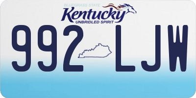 KY license plate 992LJW