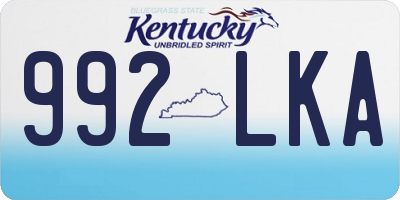 KY license plate 992LKA