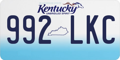 KY license plate 992LKC