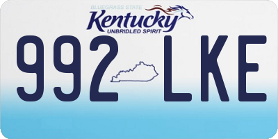 KY license plate 992LKE