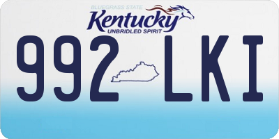KY license plate 992LKI