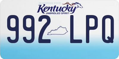 KY license plate 992LPQ
