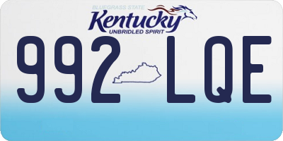 KY license plate 992LQE