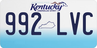 KY license plate 992LVC