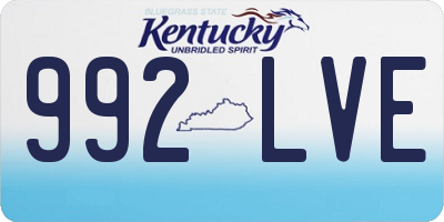KY license plate 992LVE