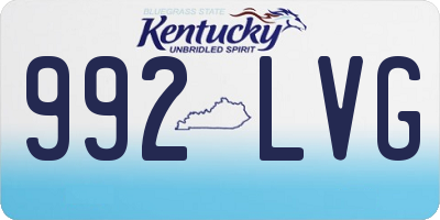 KY license plate 992LVG