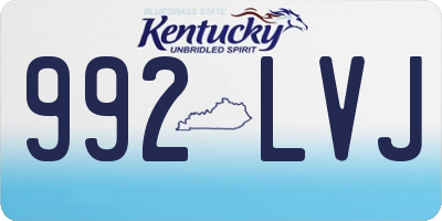 KY license plate 992LVJ