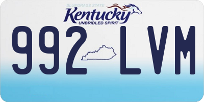 KY license plate 992LVM