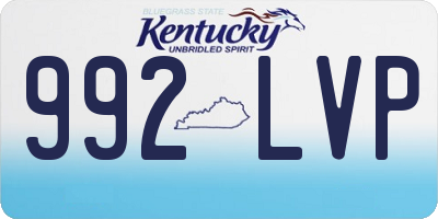 KY license plate 992LVP