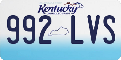 KY license plate 992LVS