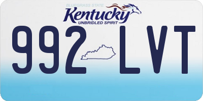 KY license plate 992LVT