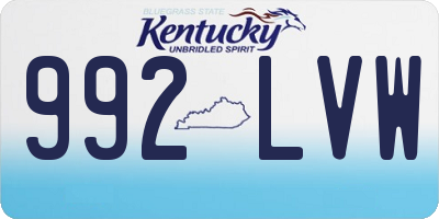 KY license plate 992LVW