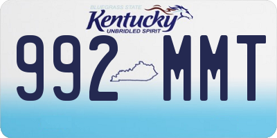 KY license plate 992MMT