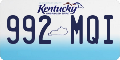 KY license plate 992MQI