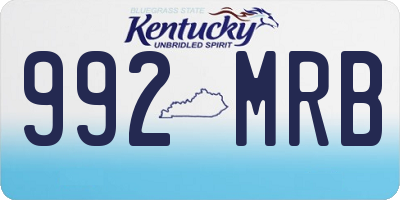 KY license plate 992MRB