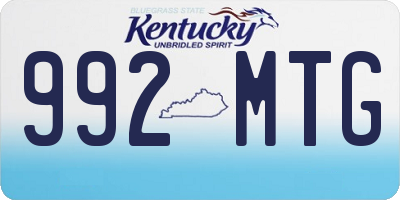 KY license plate 992MTG