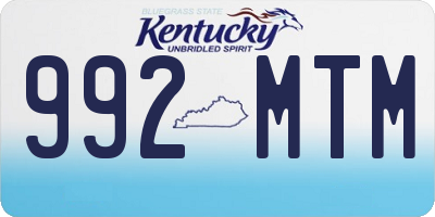 KY license plate 992MTM
