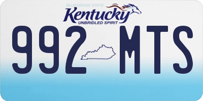 KY license plate 992MTS