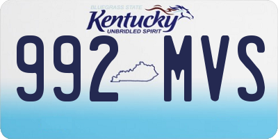 KY license plate 992MVS