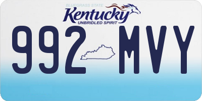 KY license plate 992MVY