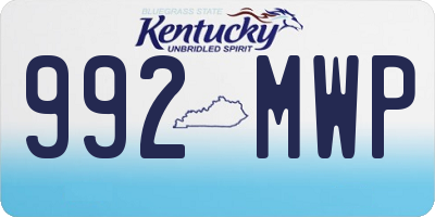 KY license plate 992MWP