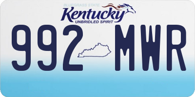 KY license plate 992MWR