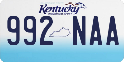 KY license plate 992NAA