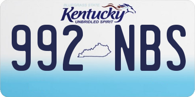 KY license plate 992NBS