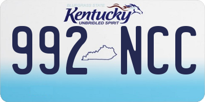 KY license plate 992NCC
