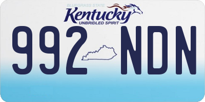 KY license plate 992NDN