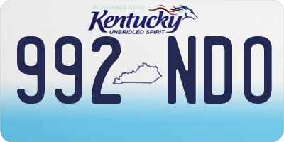KY license plate 992NDO