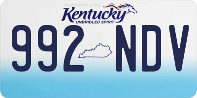 KY license plate 992NDV