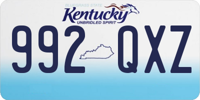 KY license plate 992QXZ