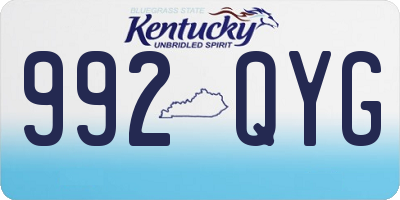 KY license plate 992QYG