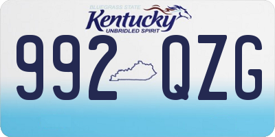 KY license plate 992QZG