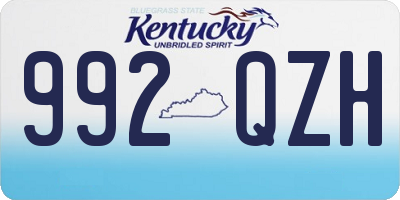 KY license plate 992QZH