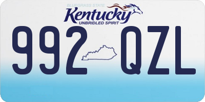 KY license plate 992QZL