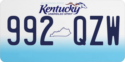 KY license plate 992QZW