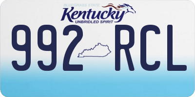 KY license plate 992RCL