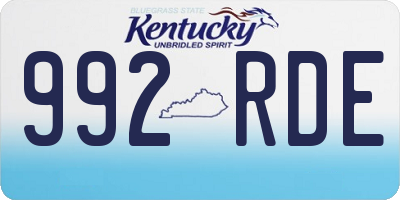 KY license plate 992RDE