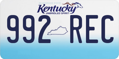 KY license plate 992REC