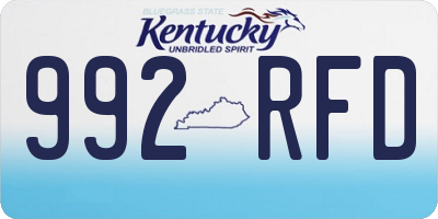 KY license plate 992RFD