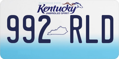 KY license plate 992RLD