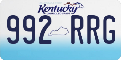 KY license plate 992RRG