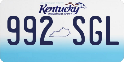 KY license plate 992SGL