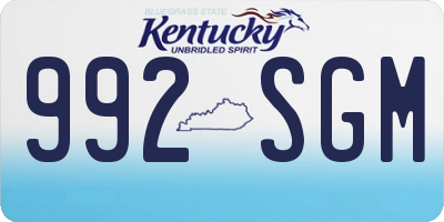 KY license plate 992SGM