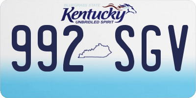 KY license plate 992SGV