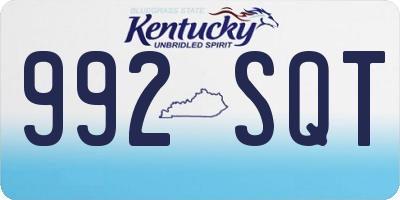 KY license plate 992SQT