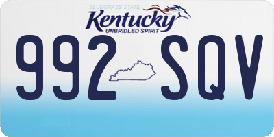 KY license plate 992SQV