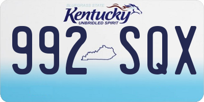 KY license plate 992SQX